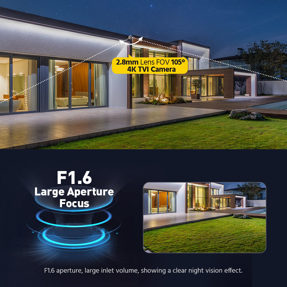 Smart Hybrid Light Full Colour Two-Way Audio Fixed Turret Camera | T289W-HT | 4K 8MP, 3840×2160 @ 15 fps (White)
