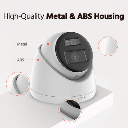 Smart Hybrid Light Full Colour Two-Way Audio Fixed Turret Camera | T289W-HT | 4K 8MP, 3840×2160 @ 15 fps (White)