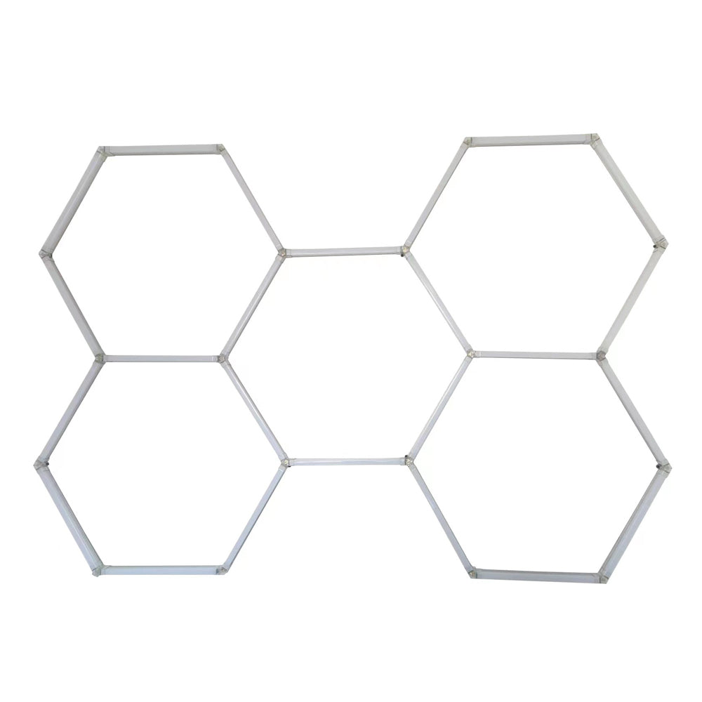 150W Hexagon Shape Showroom LED Lights with 5 Hexagons RGB Colour Remote Control Pack of 24 Tubes