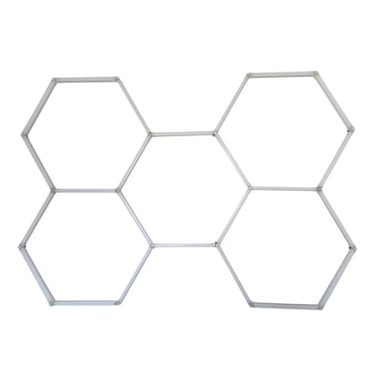 150W Hexagon Shape Showroom LED Lights with 5 Hexagons RGB Colour Remote Control Pack of 24 Tubes