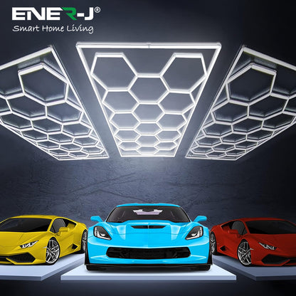 ENERJ 600W 14 Hexagon T5 Showroom Lighting Kit Ultra Bright 78000 lm CCT Switchable Commercial Grade LED