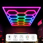 255W Car Showroom Lights with 14 Hexagon design with frame RGBIC with Remote