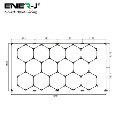 255W Car Showroom Lights with 14 Hexagon design with frame RGBIC with Remote