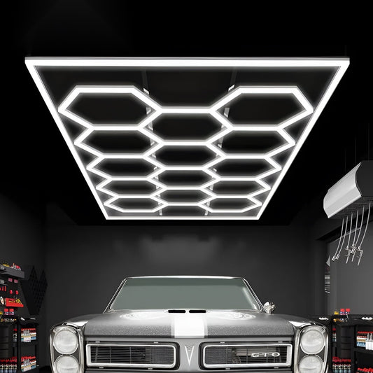 600W LED Hexagon Showroom Panel Light Kit, 69 Tubes, 6500K – Ener-J