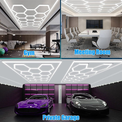600W LED Hexagon Showroom Light LED Panel Lighting Kit 69 Tubes 6500K