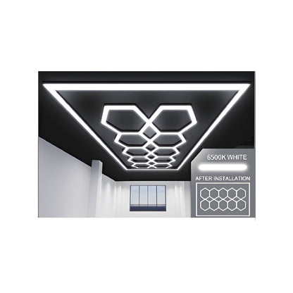 632W Designer Ceiling Lights with Frame 10 Hexagons and border