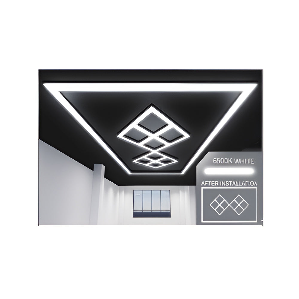 432W Designer Ceiling Lights with Frame 8 Diamonds and border