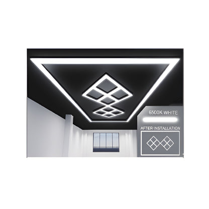 432W Designer Ceiling Lights with Frame 8 Diamonds and border