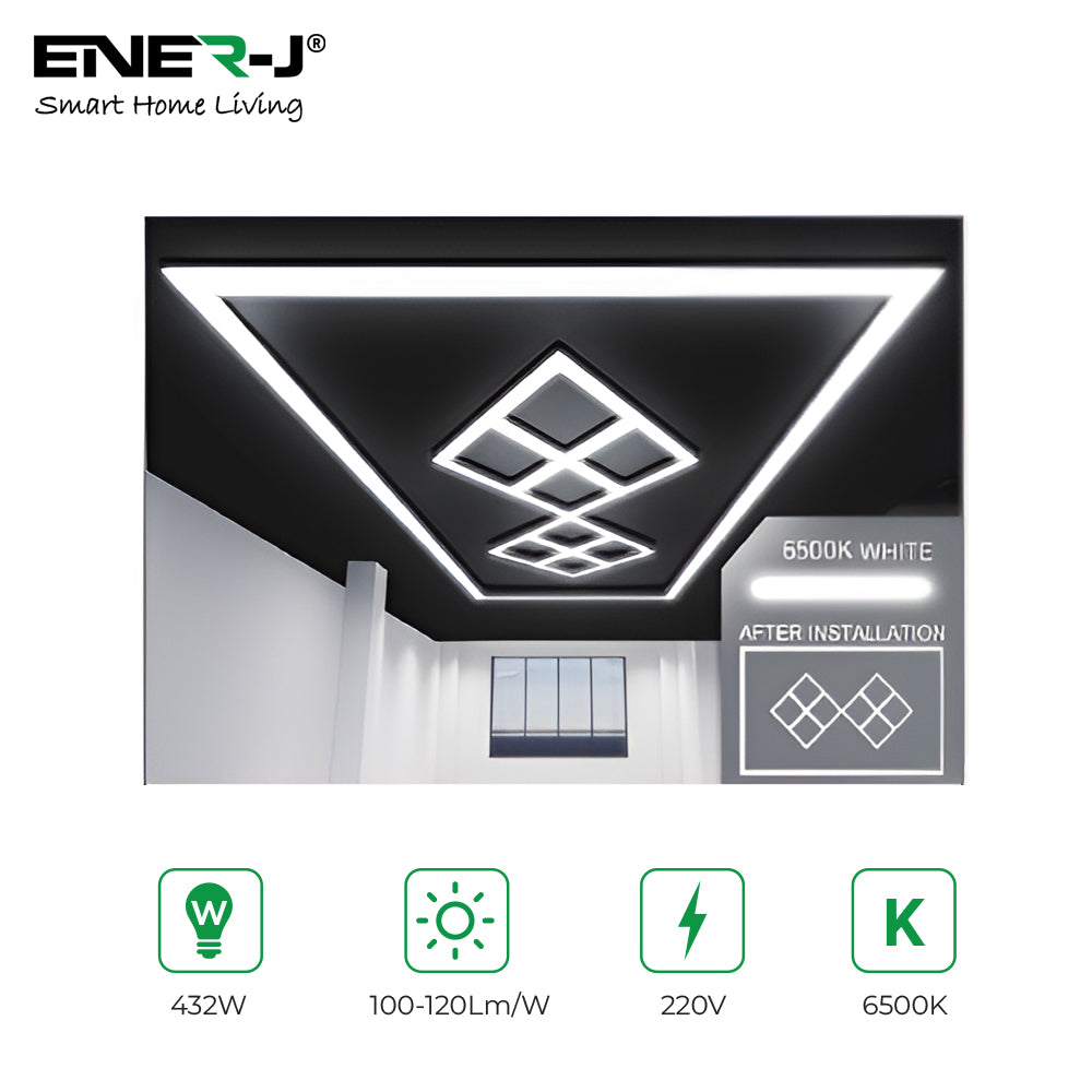 432W Designer Ceiling Lights with Frame 8 Diamonds and border