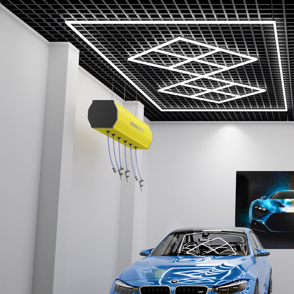 432W Designer Ceiling Lights with Frame 8 Diamonds and border