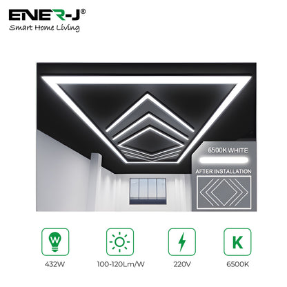 432W Designer Ceiling Lights with Frame 4 Arrow and border