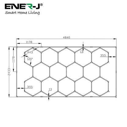 600W LED Hexagon Showroom Light Hexa Tube LED Panel Lighting Kit 69 Tubes 4000K