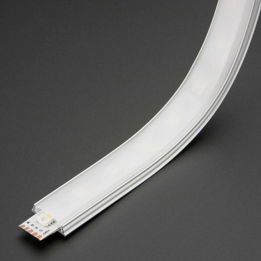 Bendable Aluminum Profile with Frosty Cover & clips in a kit, 1 meter (Dimensions: 18mm x 5.7mm x 1 meter)