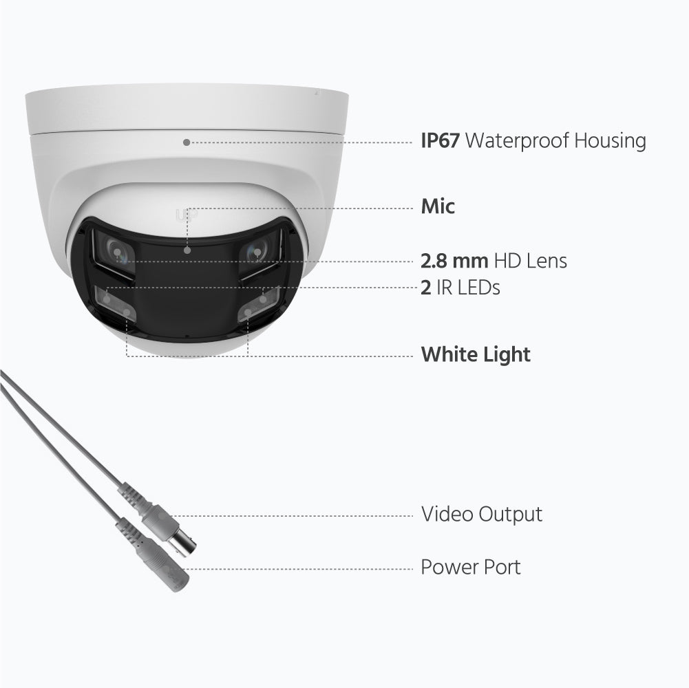 Smart Hybrid Light Full Colour Dual-Lens Fixed Turret Camera | T559W-HDS | 3K, 2960×1665 @ 20 fps (White)