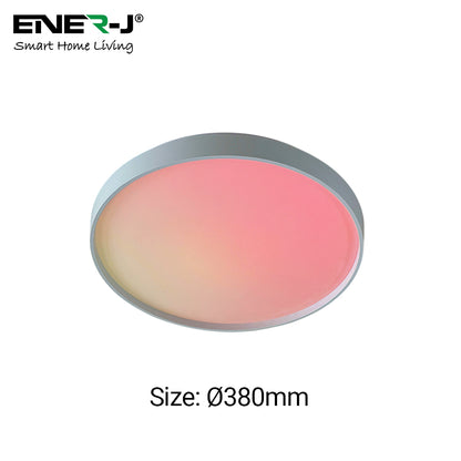 Ener-J 24W Scenic Surface LED Ceiling Light 380mm Round CCT RGBIC White