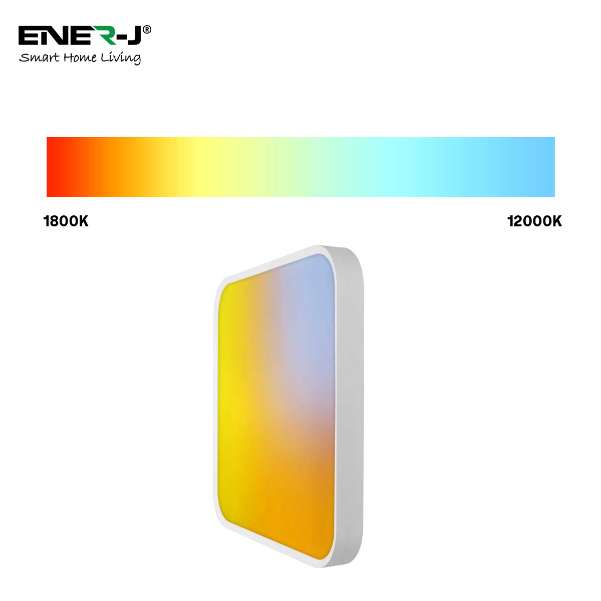 Ener-J 80W RGBIC Square Smart Sky Ceiling Light 500mm White 240V