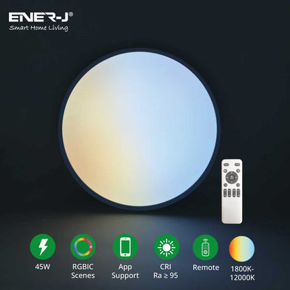 Ener-J 45W Sky Smart RGBIC Animated Ceiling Light 390mm White 240V