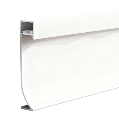 Aluminium skirting profile, flat stepped design with an 80 mm height, Thickness 1.1mm, Length 2 Meters