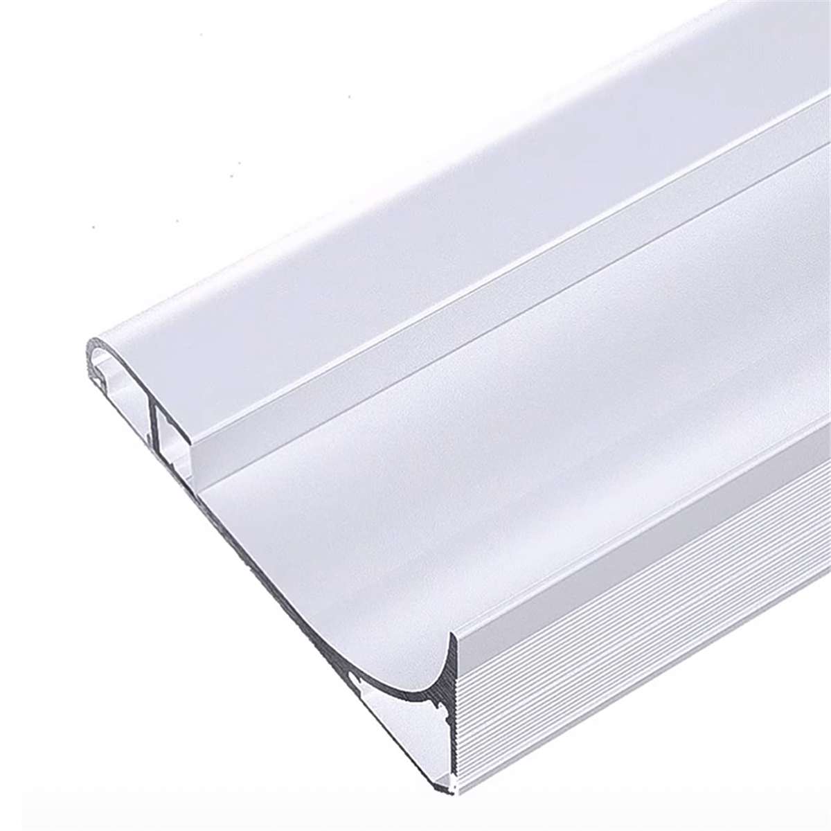 Heavy-duty aluminium skirting profile with a curved vertical rise and 60 mm height, Thickness 1.2mm, Length 2 Meters