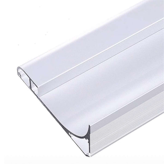 Heavy-duty aluminium skirting profile with a curved vertical rise and 60 mm height, Thickness 1.2mm, Length 2 Meters
