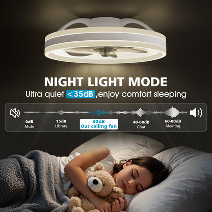 50cm Ceiling Fan with LED Light - White