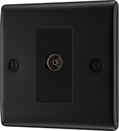 BG Nexus Metal Matt Black Co-Axial & Satellite Socket