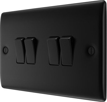 BG Nexus Metal Matt Black 16Ax Light Switch