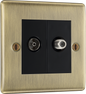 BG Nexus Metal Antique Brass Co-Axial & Satellite Sockets