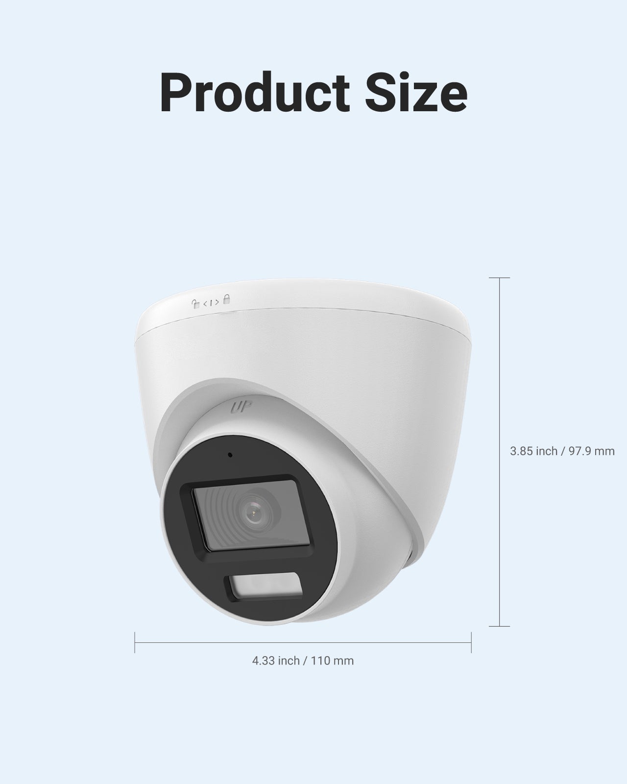 Hizone Pro 3K Hybrid Turret Cam, 1-Way Audio 40m, White – HZ-TC500S-W