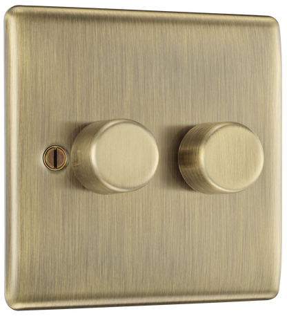 BG Nexus Metal Antique Brass Dimmer Switches