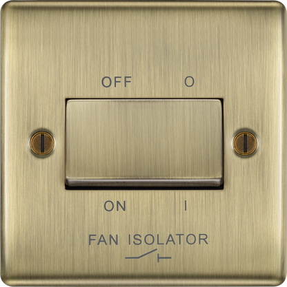 BG Nexus Metal Antique Brass 10A 3-Pole Fan Isolators