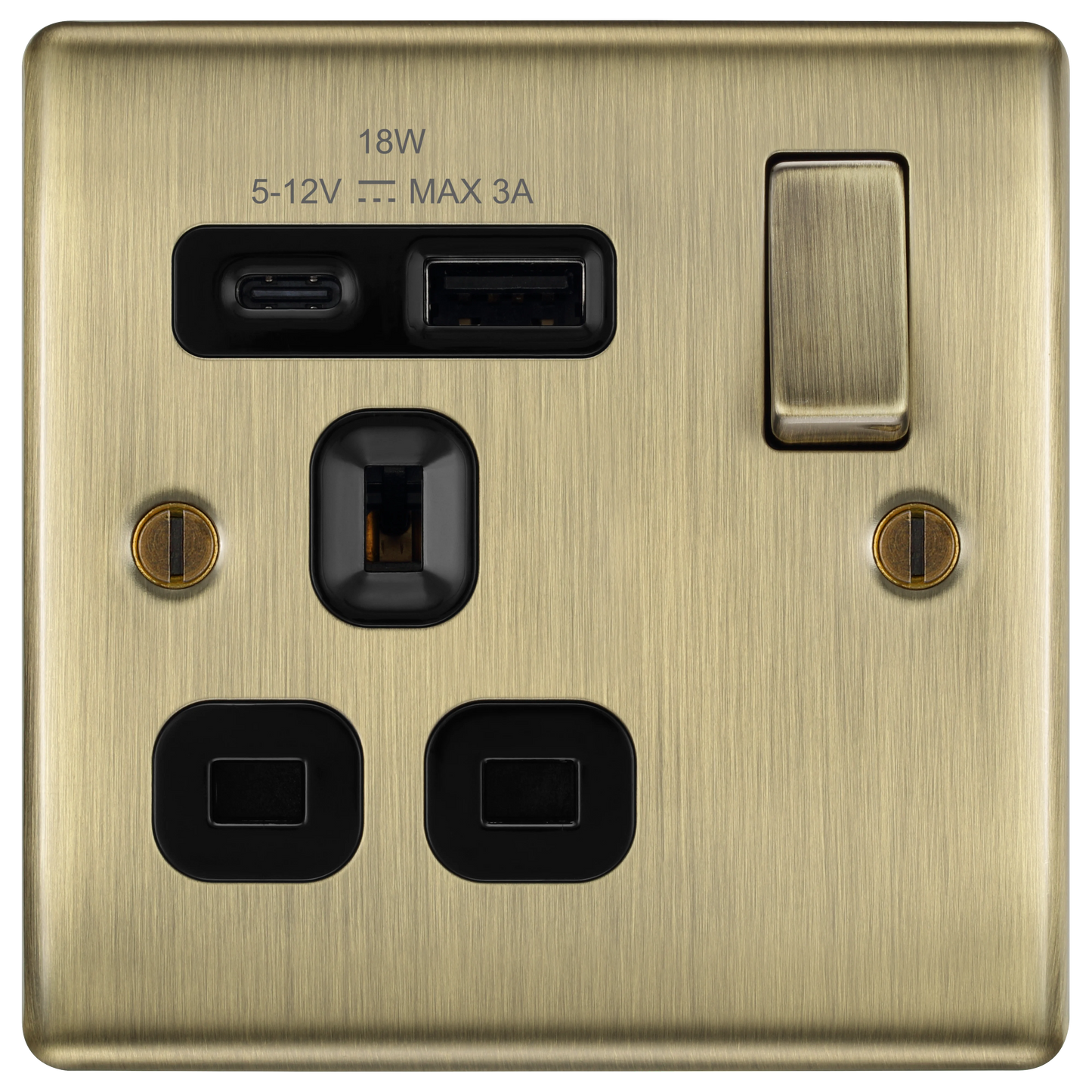 BG Nexus Metal Antique Brass USB Charging Sockets