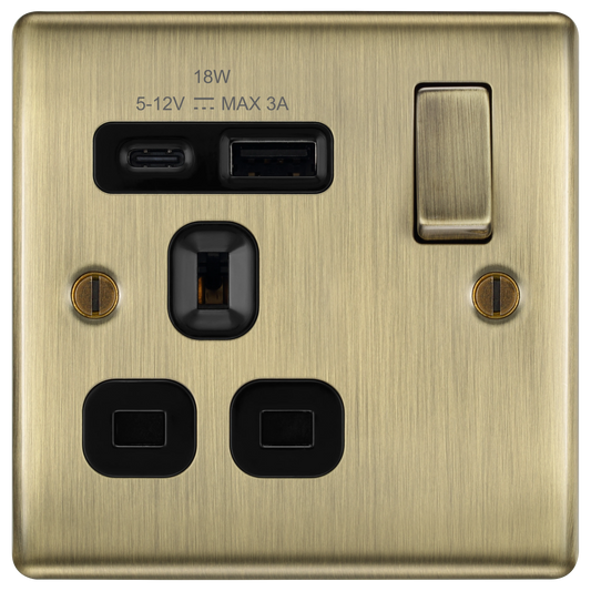 BG Nexus Metal Antique Brass USB Charging Sockets