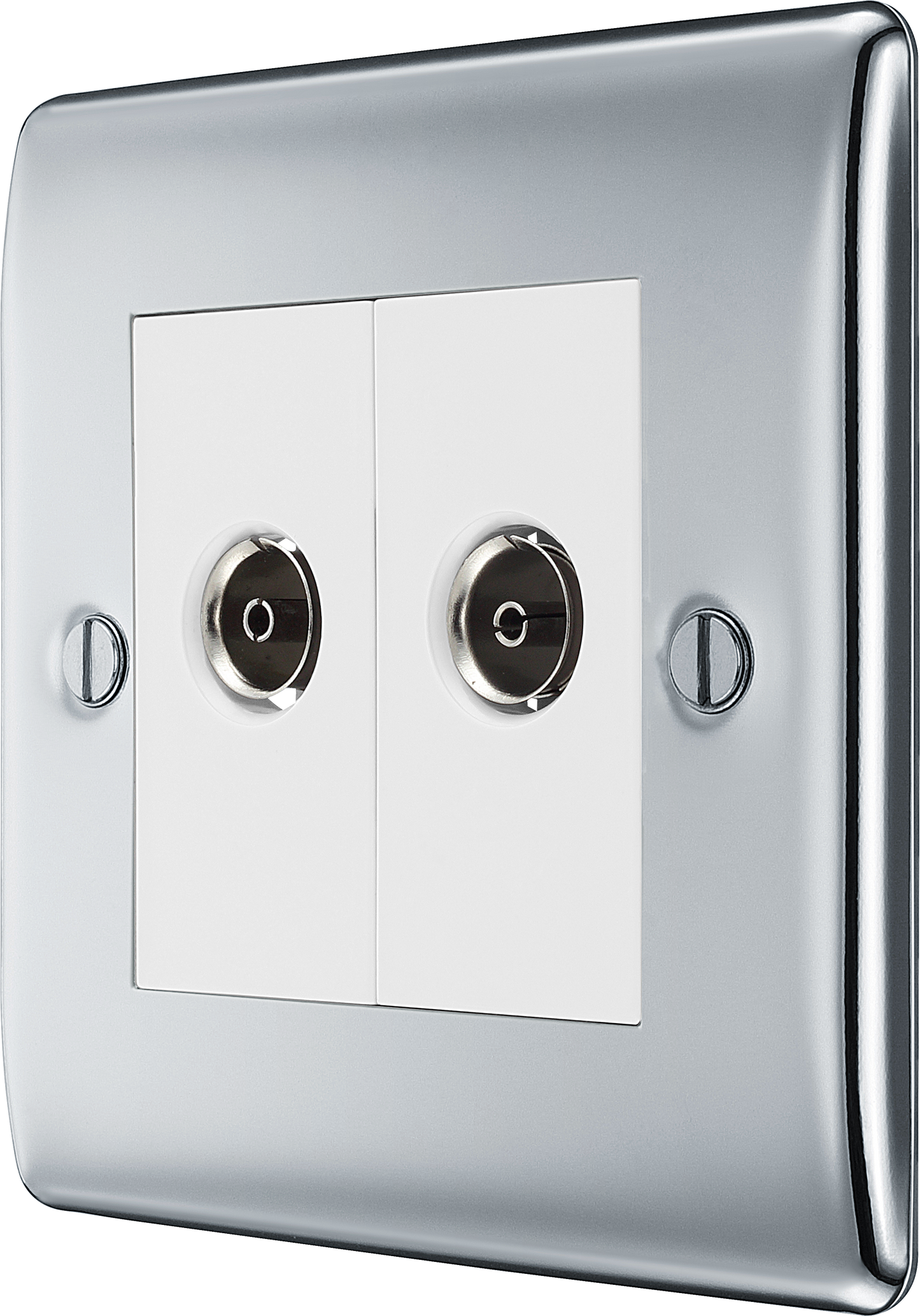BG Nexus Metal Polished Chrome Co-Axial & Satellite Socket