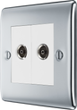BG Nexus Metal Polished Chrome Co-Axial & Satellite Socket