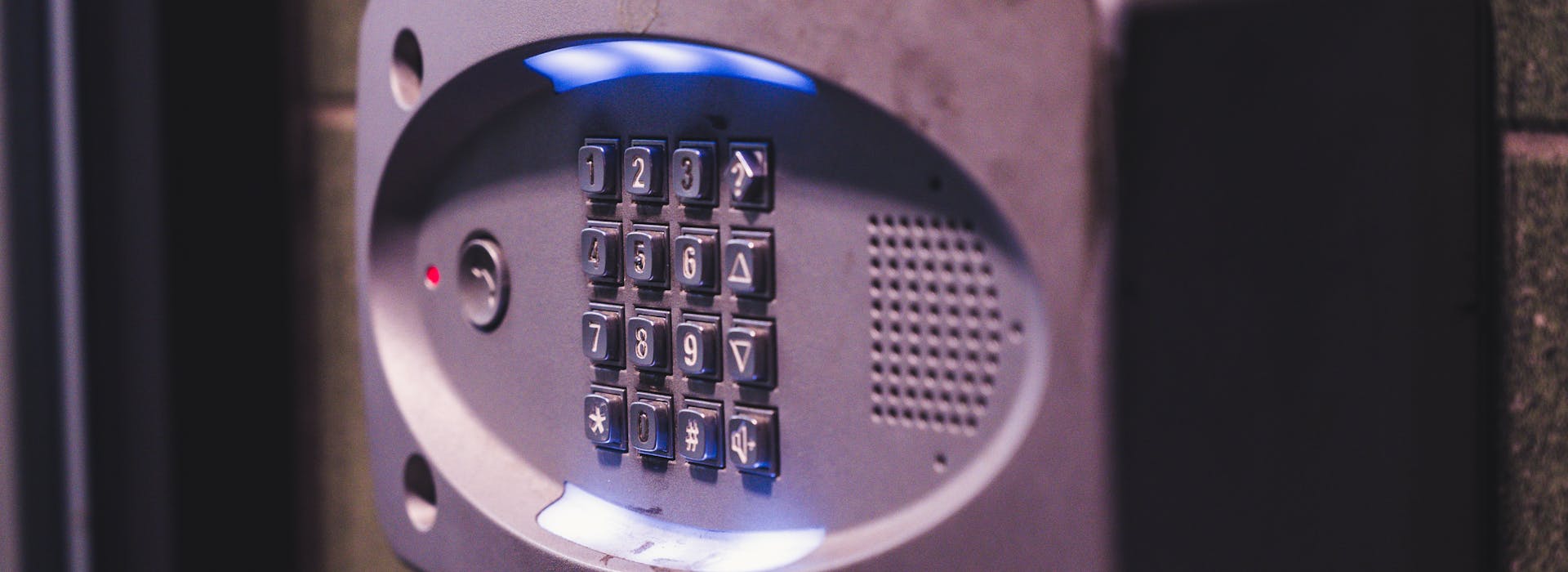 Alarm system security keypad banner