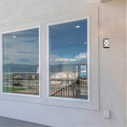 Arabesque Black Plastic LED Outdoor Wall Light 15W Cool White
