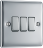 BG Nexus Metal Polished Chrome 16Ax Light Switch