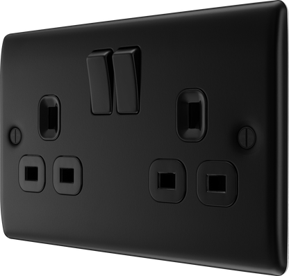 BG Nexus Metal Matt Black 13A Socket