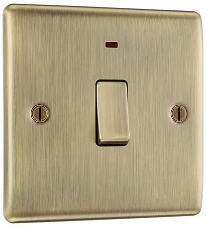 BG Nexus Metal Antique Brass 20A Double Pole Switches