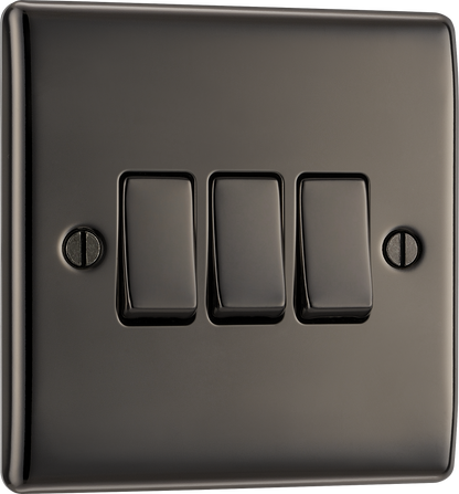 BG Nexus Metal Black Nickel 16Ax Light Switch