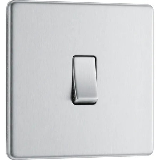 BG Nexus Flatplate Brushed Steel 1G 2-Way Switch - FBS12-02