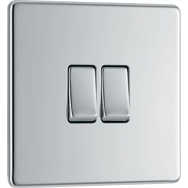 BG Nexus Flatplate Polished Chrome 2G 2-Way Switch - FPC42-02