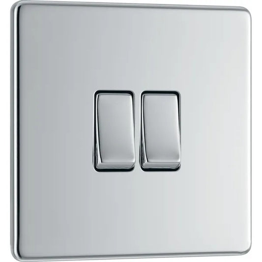 BG Nexus Flatplate Polished Chrome 2G 2-Way Switch - FPC42-02