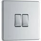 BG Nexus Flatplate Polished Chrome 2G 2-Way Switch - FPC42-02