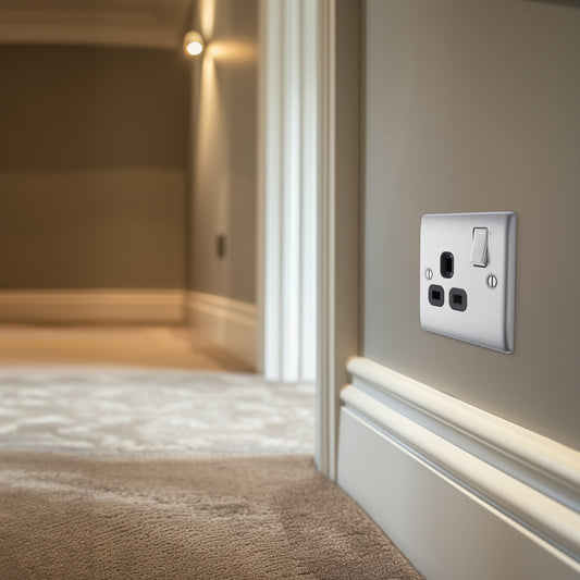 BG Nexus Metal Brushed Steel 13A Switched Socket