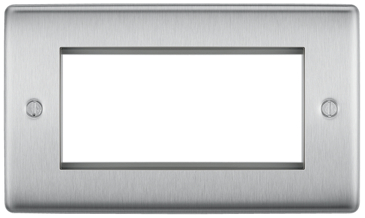 BG Nexus Metal Brushed Steel Euro Module Front Plate