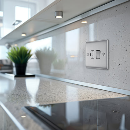 BG Nexus Metal Brushed Steel Fused Connection Unit