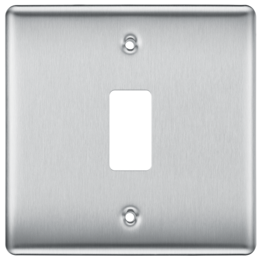 BG Nexus Metal Brushed Steel Grid Front Plate