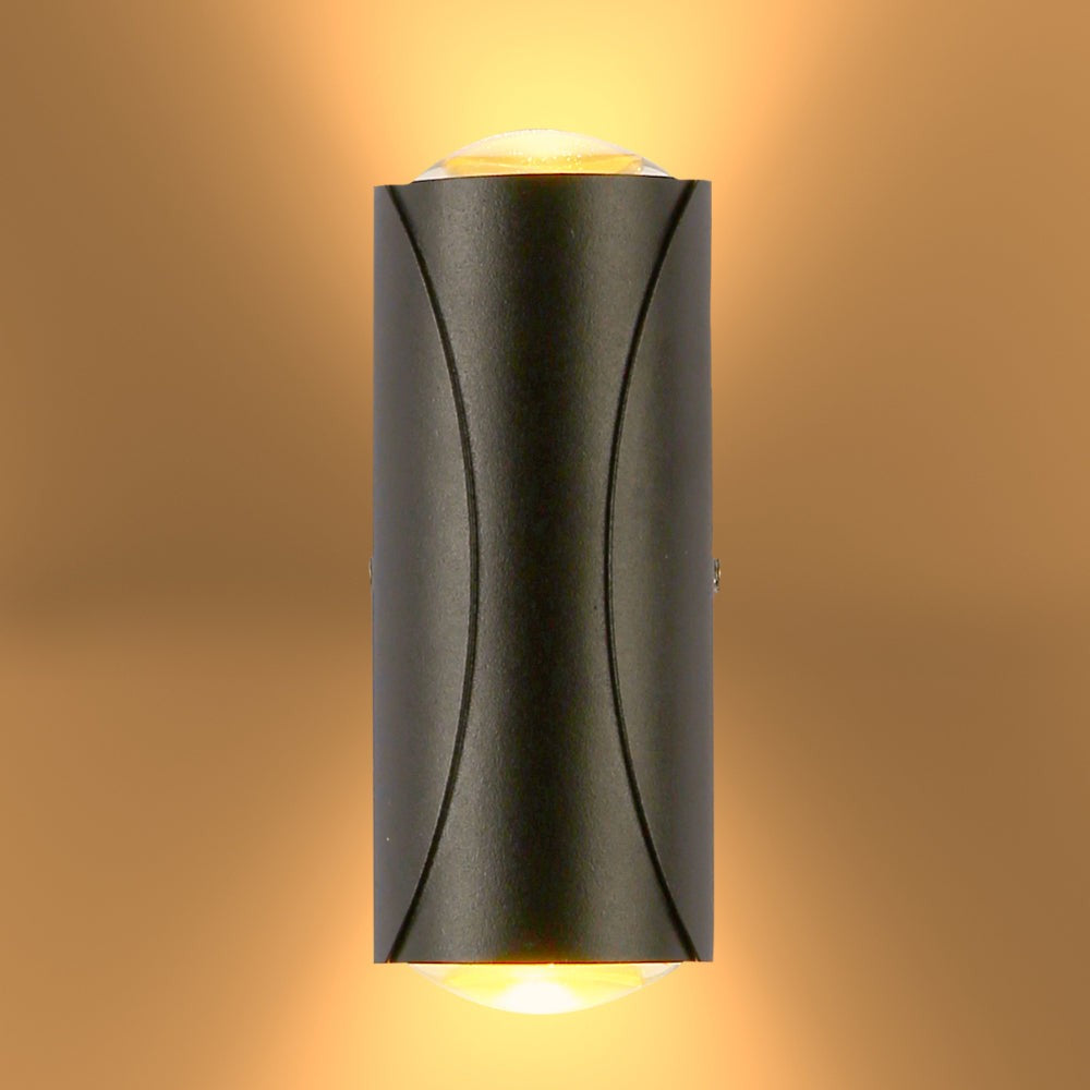 Black Corrugated Up Down Outdoor Modern LED Wall Light – TEKLED